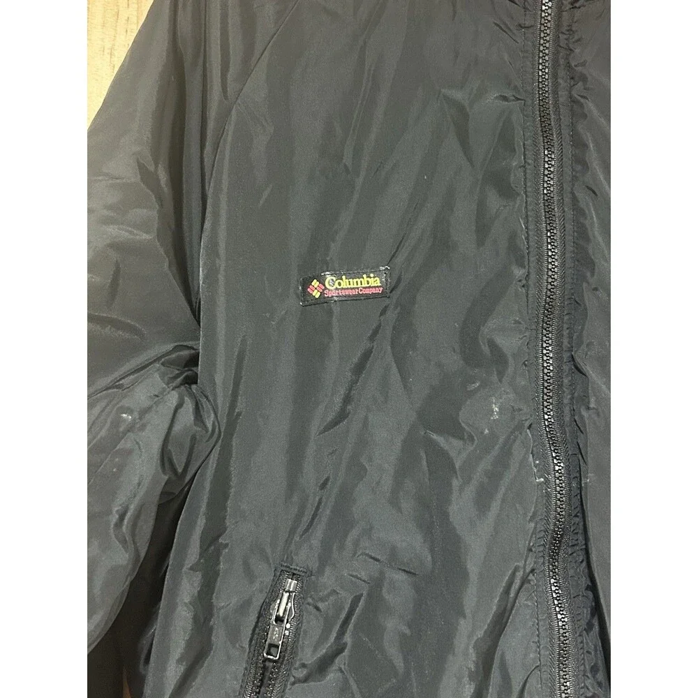 Vintage Columbia Men’s Reversible Jacket Neon Pink & Black 90s Retro Bomber L